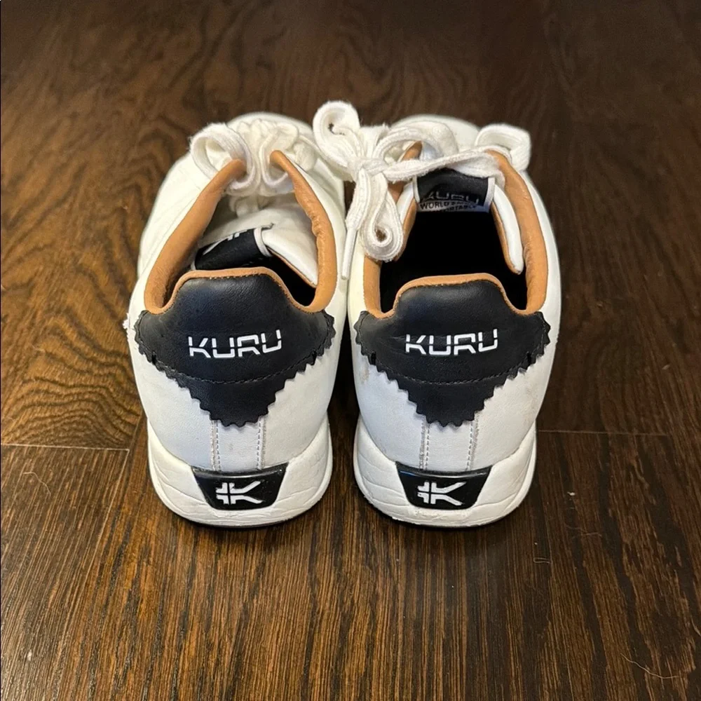 KURU Men's White Leather Lace-Up Sneakers